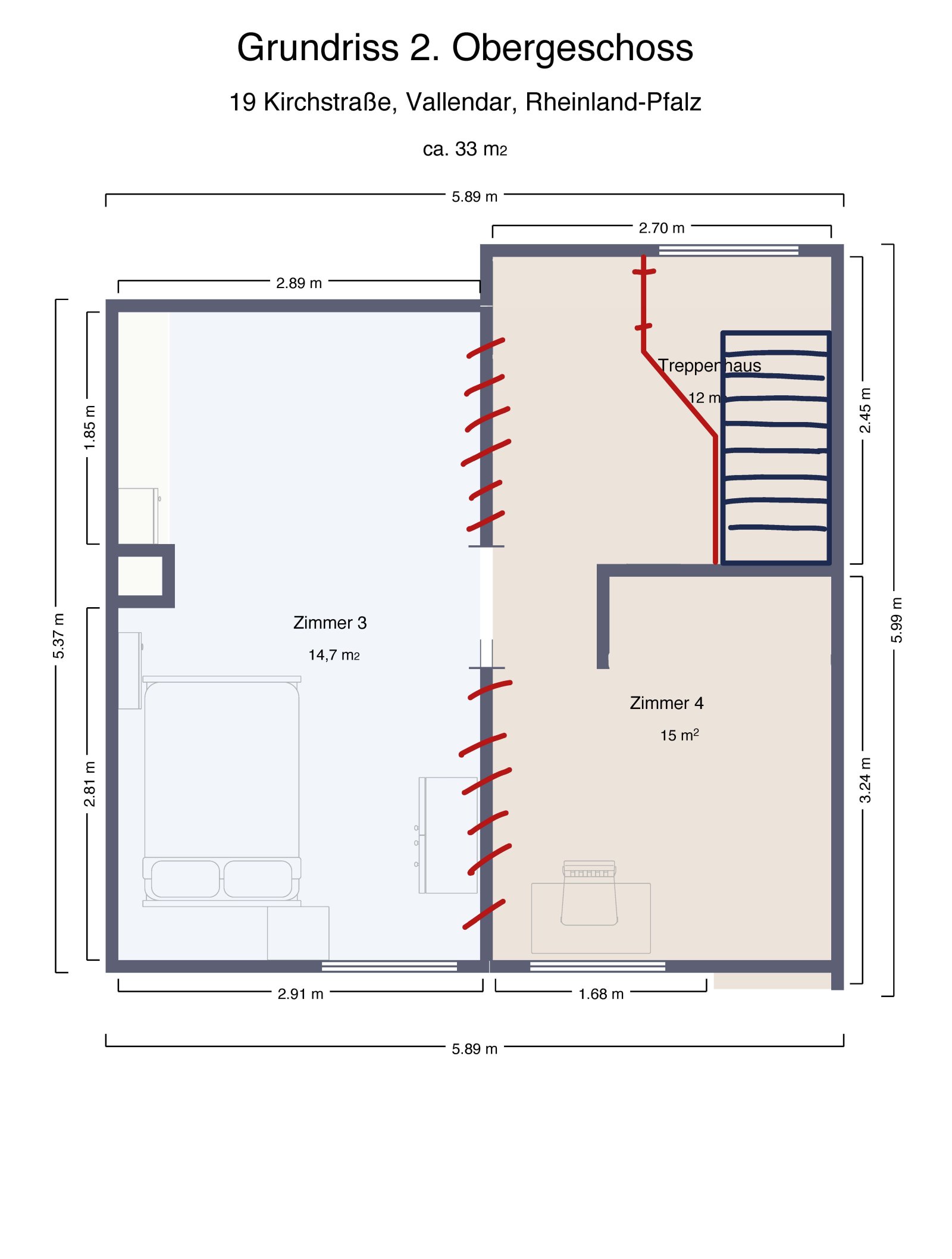 Obergeschoss Grundriss 2